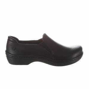 NEW KLOGS FOOTWEAR women's moxy leather slip-on work clogs in black full grain